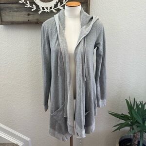 Evy’s Tree Gray Hooded Women's open front sweatshirt‎ size M
